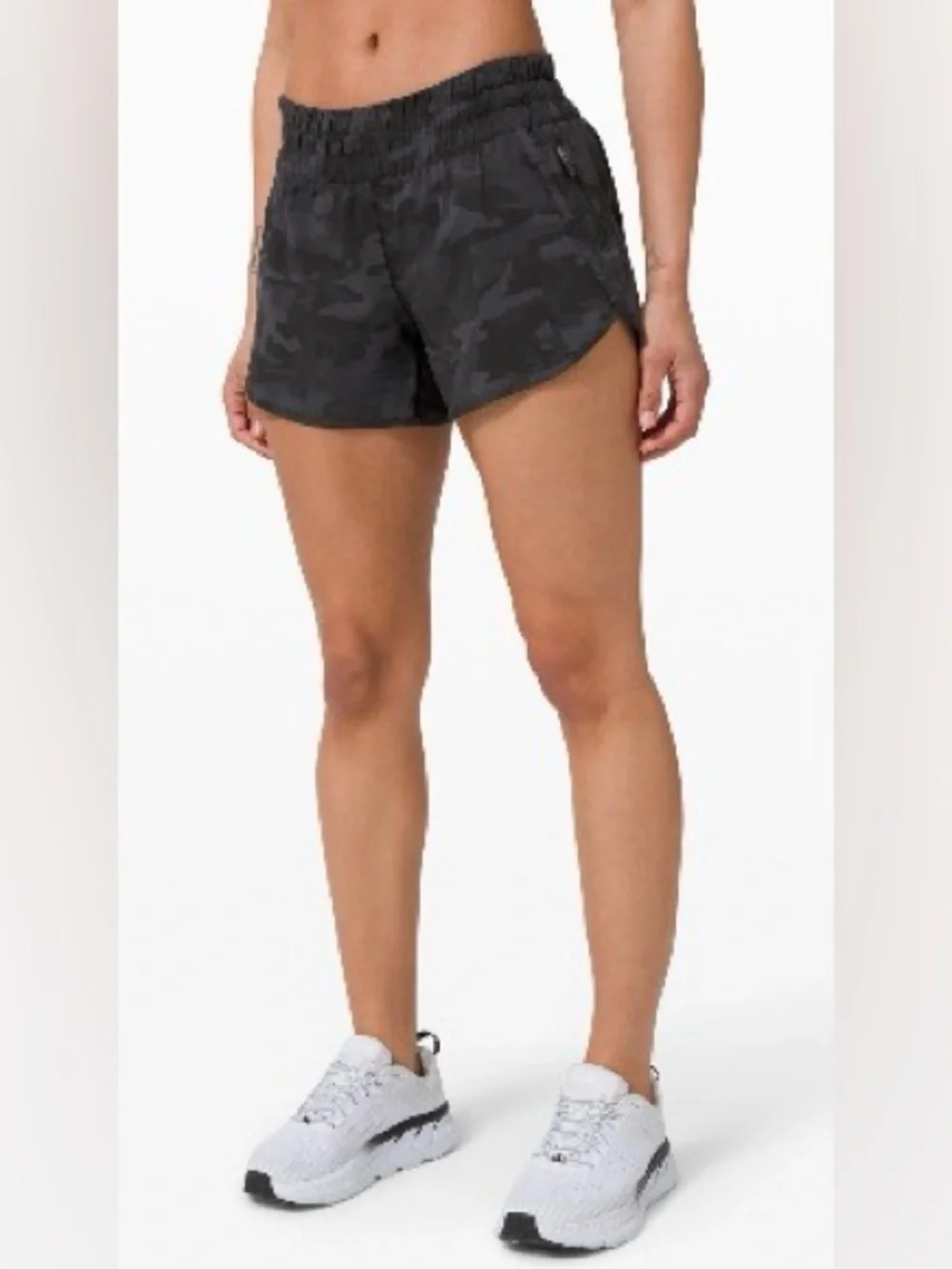 Lululemon Black Camo Athletic Shorts Lined Size 8